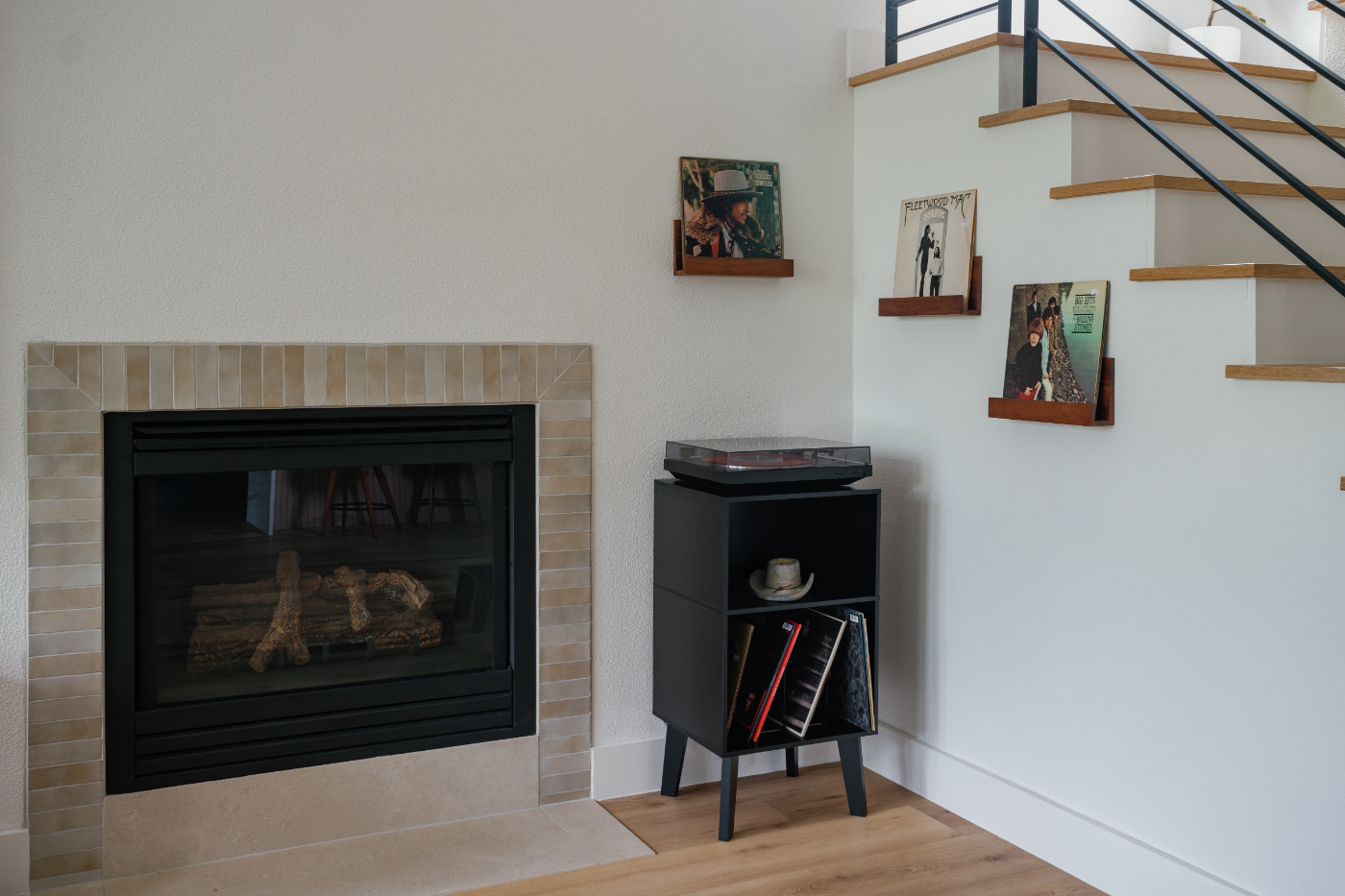Fireplace and stair detail