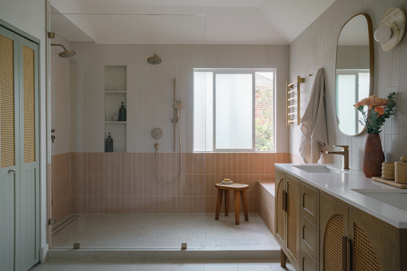 Primary bathroom after the remodel